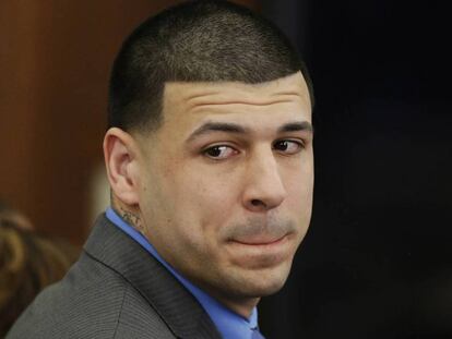 Aaron Hernandez, en el juicio de hace cinco días.