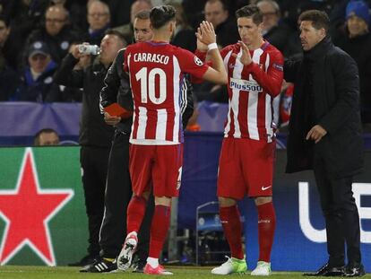 Carrasco es sustituido por Torres tras su lesión ate el Villarreal.