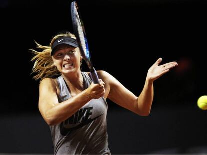 Sharapova, durante un entrenamiento en Stuttgart.