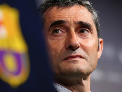 Valverde, en su presentación como técnico del Barça.