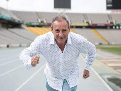 Fermín Cacho, en Montjuïc.