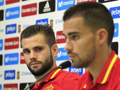 Suso en primer plano, ayer con Nacho. En vídeo, Suso habla antes del partido contra Italia.