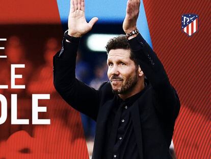 FOTO: Imagen publicada por el club en su página web. / VÍDEO: Simeone, en la despedida del Vicente Calderón.