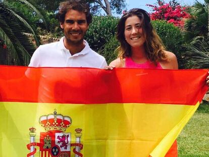 Nadal y Muguruza, en una foto colgada por la española en su Twitter.