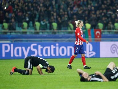 Antoine Griezmann, decepcionado al final del partido.