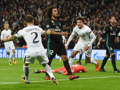 Dele Alli, tras el primer gol. En vídeo, declaraciones de Zinedine Zidane y Mauricio Pochettino, entrenadores del Real Madrid y Tottenham.