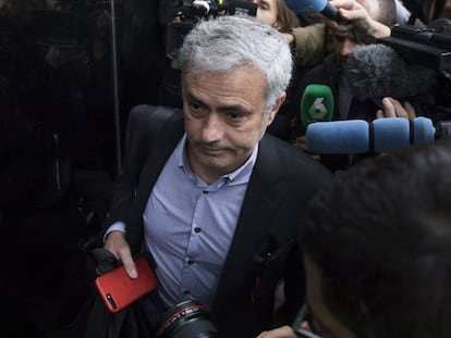 Mourinho, a su llegada al juzgado.