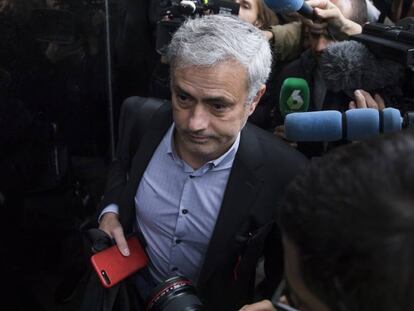 Mourinho, a su llegada al juzgado.