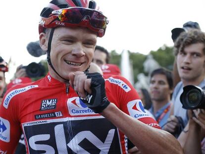 Froome, tras la llegada en la etapa de Madrid.