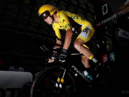 Chris Froome, en la contrarreloj de Marsella del Tour de Francia de 2017.