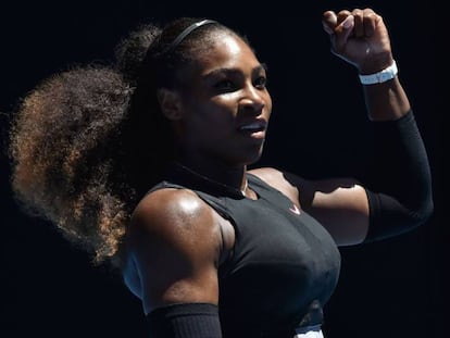 Serena Williams durante un partido del Australian Open.