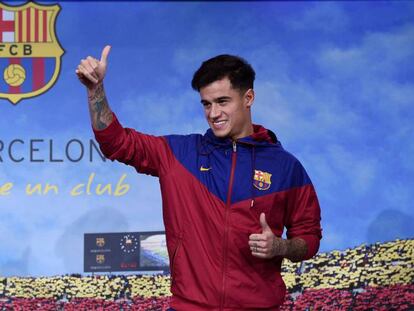 Primeras imágenes de Coutinho en el Camp Nou.