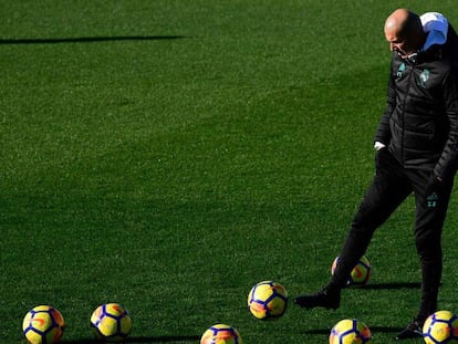 Zidane durante el entrenamiento.