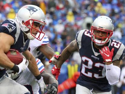 Jugadores de los Patriots en un partido de la temporada.