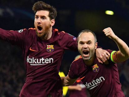 Messi e Iniesta celebran el gol del Barça. En vídeo, declaraciones de Ernesto Valverde, entrenador del FC Barcelona.