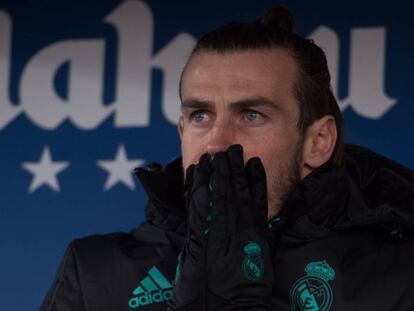 Bale en el banquillo de Butarque durante el Leganés-Real Madrid.