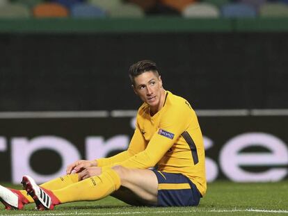 Fernando Torres, durante el Sporting de Portugal-Atlético de Madrid celebrado en el estadio José Alvalade de Lisboa.