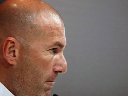 Zidane, durante la rueda de prensa este martes.