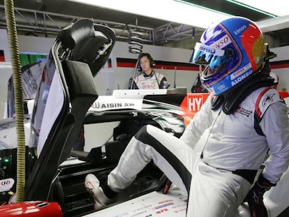 El Toyota TS050 con el que Fernando Alonso correrá las 24 Horas de LeMans.