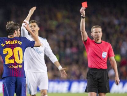 Sergi Robero es expulsado tras agredir a Marcelo. En vídeo, declaraciones de Ernesto Valverde.