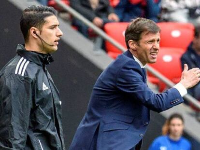 El entrenador del Athletic, José Ángel Ziganda, durante el partido contra el Betis.