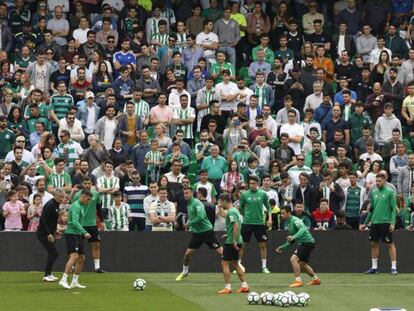 Entrenamiento del Betis previo al derbi. En vídeo: El entrenador del Sevilla, Joaquín Caparrós.