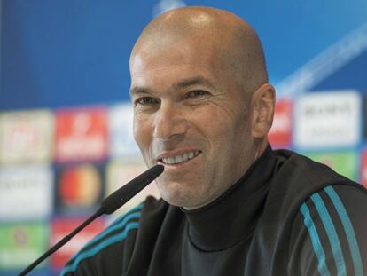 Zidane, en la rueda de prensa de este martes en Valdebebas.