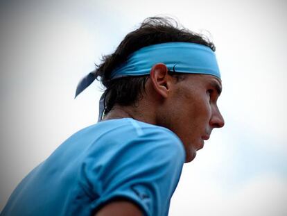 Nadal, durante el partido de la tercera ronda contra Gasquet.