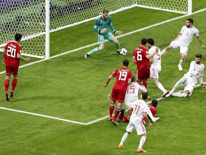 FOTO: La jugada del gol que no valió para Irán. / VÍDEO: Declaraciones de Hierro e Isco, tras el partido.