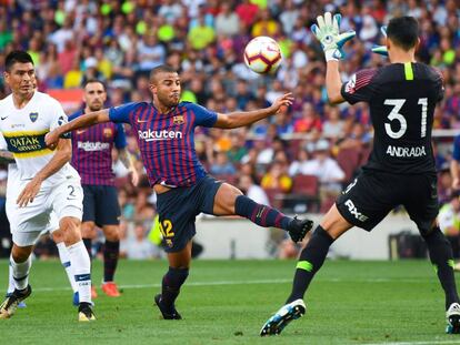 Rafinha poco antes de obtener el tercer gol del Barça. En vídeo, declaraciones del entrenador del F.C Barcelona, Ernesto Valverde.