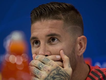 Sergio Ramos, en rueda de prensa.