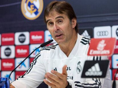 Lopetegui, en la conferencia previa al partido ante el Alavés. Rodrigo Jimenez