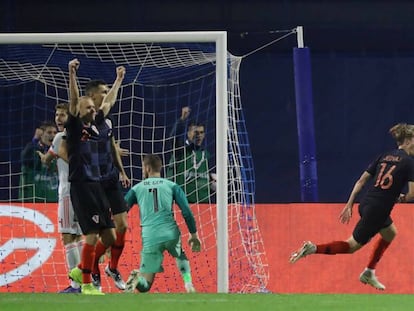 Jevdaj celebra el 3-2 final para Croacia. En vídeo, declaraciones de Luis Enrique después del partido.