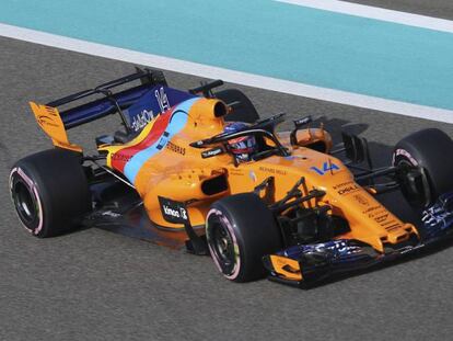 Fernando Alonso, en un entrenamiento en Abu Dabi.