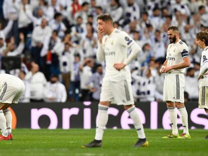Bale, Valverde, Benzema y Modric, tras encajar un gol del Ajax. En vídeo, declaraciones de Santiago Solari, entrenador del Real Madrid, en rueda de prensa después del partido.