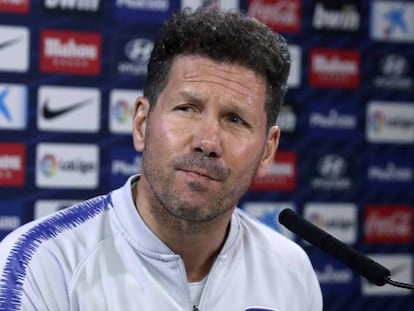 Diego Pablo Simeone este viernes en rueda de prensa.
