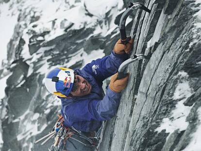 David Lama, escalando en Stubai (Austria) en 2018.