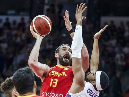 Marc Gasol, en una acción del partido. En vídeo, Scariolo achaca el mal partido de la selección al fallo en el triple.