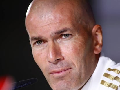 Zinedine Zidane, en la rueda de prensa del viernes.