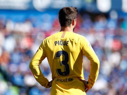 Piqué, en el partido del Barcelona en Getafe. En vídeo, su mensaje a la directiva.