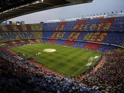 El Camp Nou, antes del clásico del 6 de mayo de 2018. En vídeo, declaraciones de Javier Tebas, presidente de La Liga.