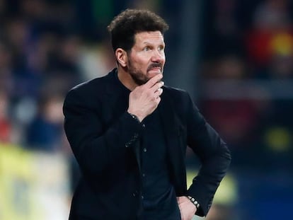 Simeone, durante el último encuentro del Atlético disputado en Villarreal (0-0). En vídeo, sus declaraciones en la rueda de prensa posterior al encuentro.