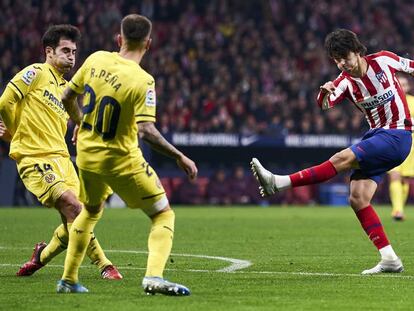 João Félix dispara entre Trigueros y Peña. En vídeo, declaraciones de Simeone.