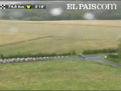 Valderde acabó segundo en la primera etapa de montaña tras la caida que sufrió ayer, y Kirchen es el nuevo maillot amarillo.