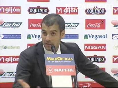 El entrenador del Barcelona, Pep Guardiola, afirmó que "la expulsión de Gerard resultó definitiva" en la goleada de su equipo por 1-6 al Sporting de Gijón.El técnico culé considera que esta victoria sólo es "un paso más hay que seguir trabajando". Aseguró que necesitaban una victoria así y reconoció que "hoy hemos metido las ocasiones que hemos tenido y otras veces no".