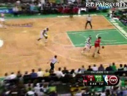 El escolta Ray Allen, con 2.2 segundos para concluir el tiempo reglamentario, anotó un triple que permitió a los Celtics de Boston vencer por 118-115 a los Bulls de Chicago en el segundo partido de la primera eliminatoria de la fase final.