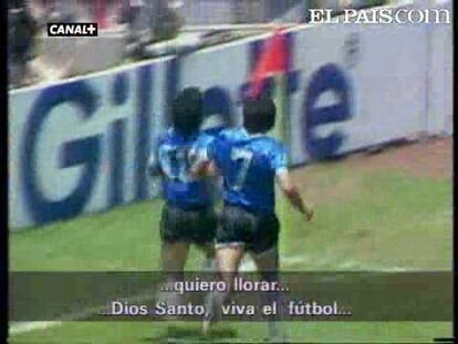 El "Gol del siglo", conseguido por Maradona ante Inglaterra en México 86