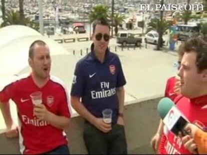 5.000 'gunners' animan al Arsenal en Barcelona