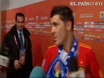 El delantero asturiano de la selección española y campeón del mundo, David Villa, ha expresado su "alegría" por "saber que el trabajo está bien hecho", tras proclamarse vencedor en la final de Johannesburgo frente a Holanda (0-1). Villa ha considerado que "lo mejor de España ha sido ser nosotros mismos e imponer nuestro juego". <strong><a href="http://www.elpais.com/deportes/futbol/mundial/">España Campeona del Mundial de Fútbol 2010</a></strong>