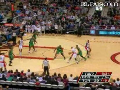 Paul Pierce lideró con 30 puntos la victoria de los Celtics. Ray Allen aportó otros 23 tantos fundamentales. Para los Raptors el mejor fue DeRozan con 27 puntos. Calderón se quedío en 6 tantos y 10 asistencias. <strong><a href="http://www.elpais.com/buscar/nba/videos">Vídeos de la NBA</a></strong>